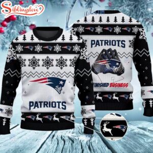 New England Patriots Finished Business Christmas Ugly Sweater