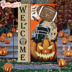 New Orleans Saints Welcome Halloween House And Garden Flag