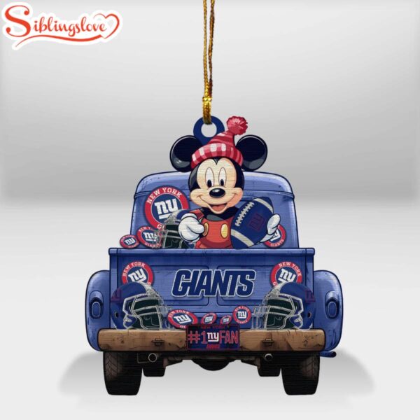 New York Giants Football Team Mickey Merry Christmas Ornament