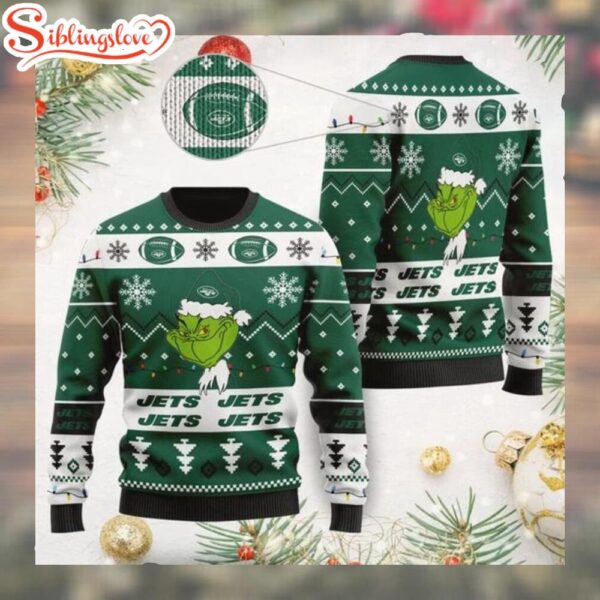 New York Jets American NFL Grinch Merry Christmas Sweater