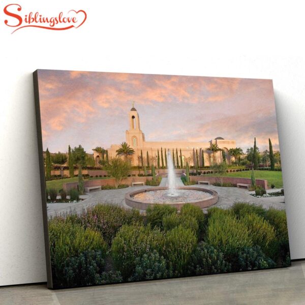 Newport Beach Temple Fountain Canvas Wall Art Jesus Christ Picture Canvas Christian Wall Art