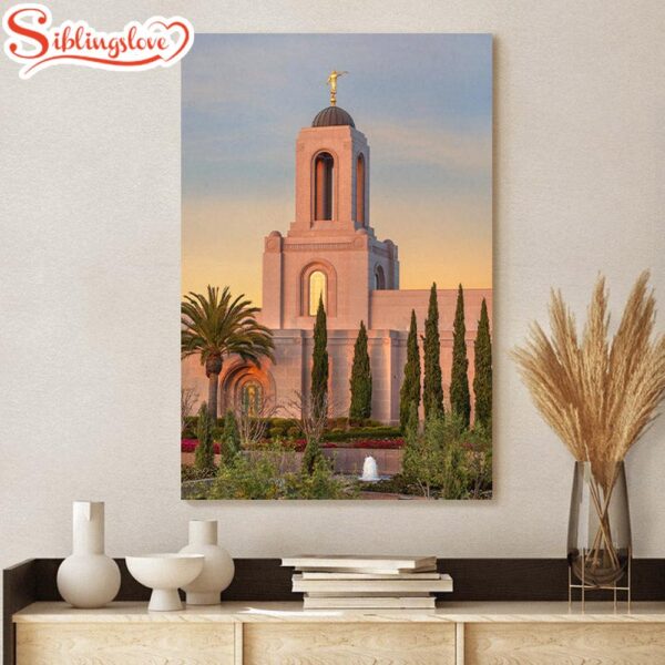 Newport Beach Temple Sunlit Spire Canvas Pictures Jesus Canvas Art