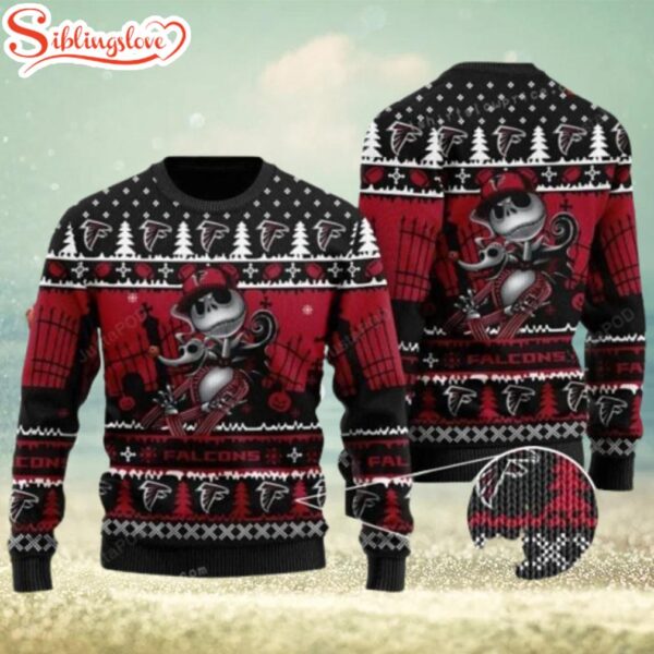 NFL Atlanta Falcons Jack Skellington Christmas Ugly Sweater