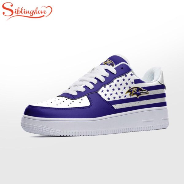 NFL Baltimore Ravens American Flag Football Team Air Force 1 Shoes