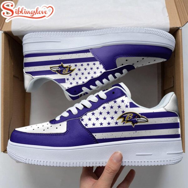 NFL Baltimore Ravens American Flag Football Team Air Force 1 Shoes