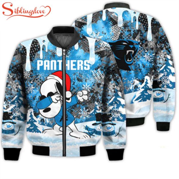 NFL Carolina Panthers Snoopy The Peanuts Merry Christmas 3D Bomber Jacket