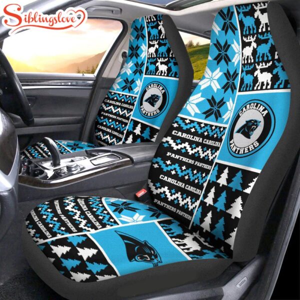 NFL Carolina Panthers Ugly Christmas Car Seat Covers