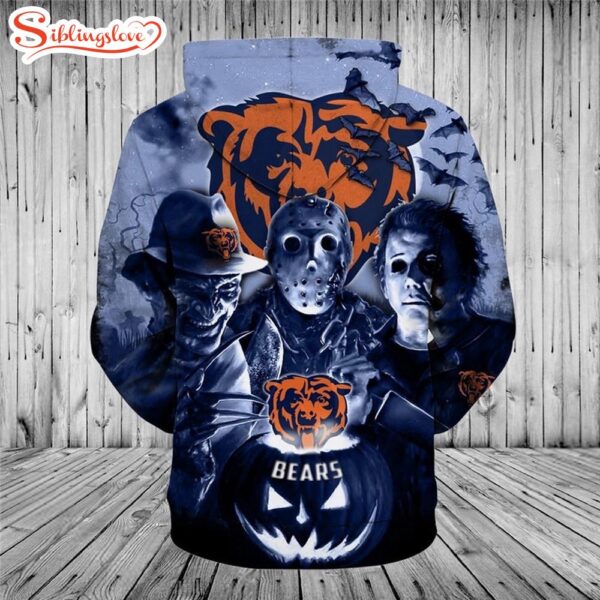 NFL Chicago Bears Horror Night Halloween All Over Print Hoodie Shirt