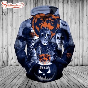 NFL Chicago Bears Horror Night Halloween All Over Print Hoodie Shirt