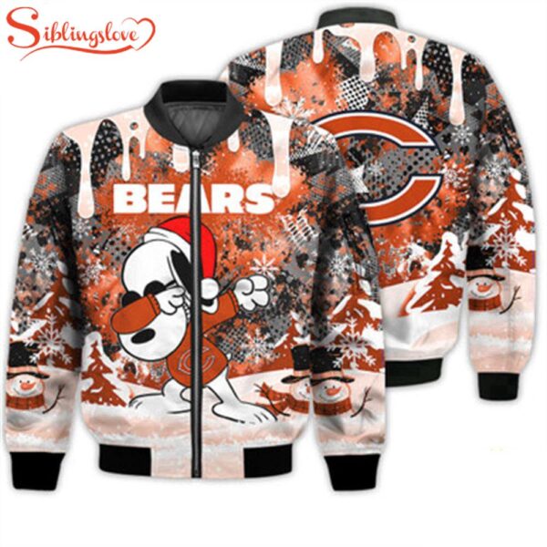 NFL Chicago Bears Snoopy The Peanuts Merry Christmas 3D Bomber Jacket