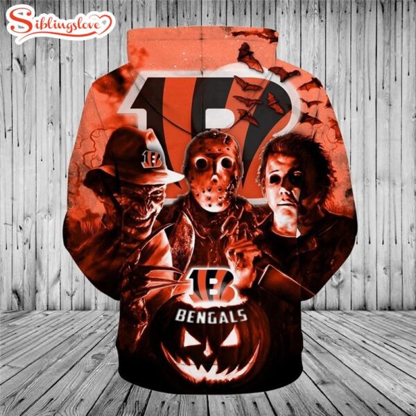 NFL Cincinnati Bengals Horror Night Halloween All Over Print Hoodie Shirt