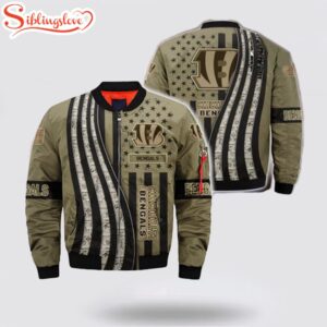 NFL Cincinnati Bengals Veteran Camo Bomber Jacket Gift For Fans