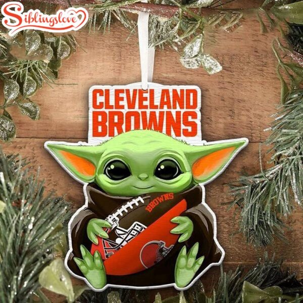 NFL Cleveland Browns Baby Yoda Star Wars Christmas Tree Ornament Decoration