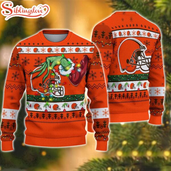 NFL Cleveland Browns Special Grinch’s Hand Football Christmas Ugly Sweater