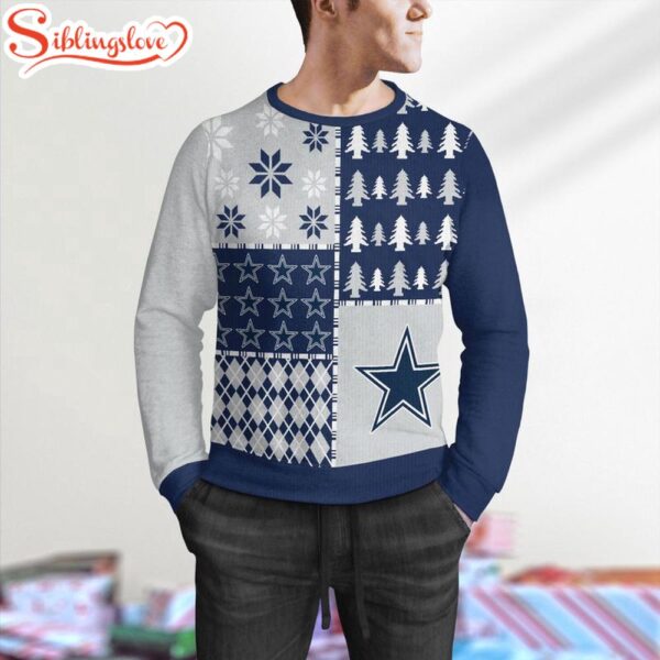 NFL Dallas Cowboys Christmas Pine Trees All Over Print Sweater