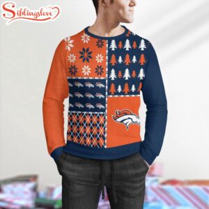 NFL Denver Broncos Christmas Pine Trees Pattern 3D Sweater For Fans