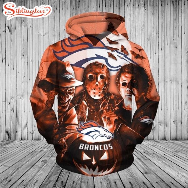 NFL Denver Broncos Horror Night Halloween All Over Print Hoodie Shirt