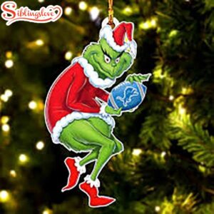 NFL Detroit Lions Grinch Stole Christmas Tree Ornament Decoration