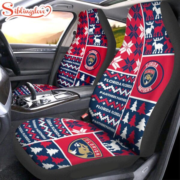 NFL Florida Panthers Ugly Christmas Car Seat Covers