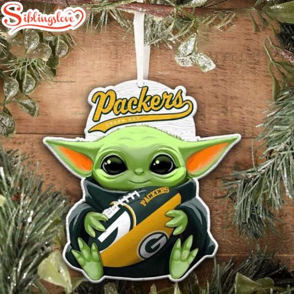 NFL Green Bay Packers Baby Yoda Star Wars Christmas Tree Ornament Decoration