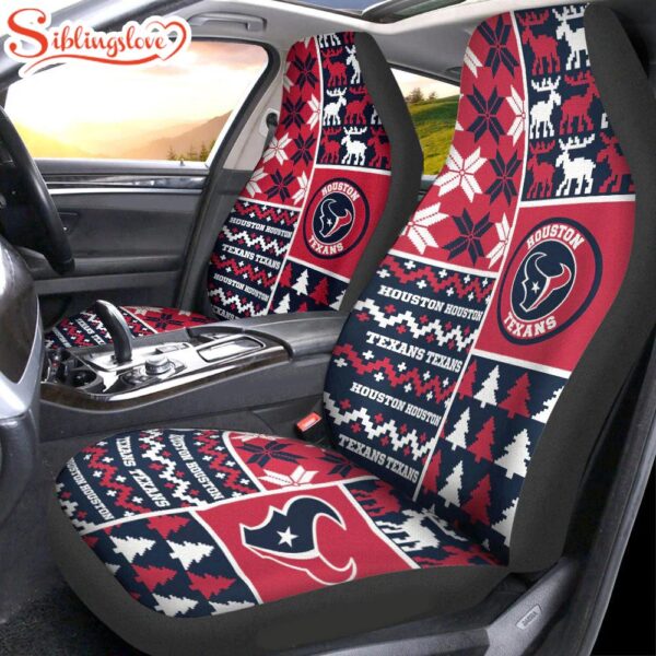 NFL Houston Texans Ugly Christmas Car Seat Covers