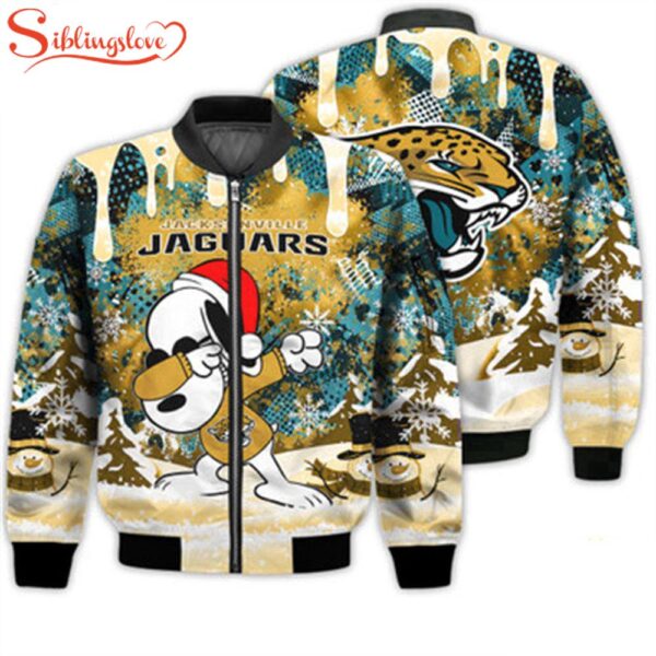 NFL Jacksonville Jaguars Snoopy The Peanuts Merry Christmas 3D Bomber Jacket