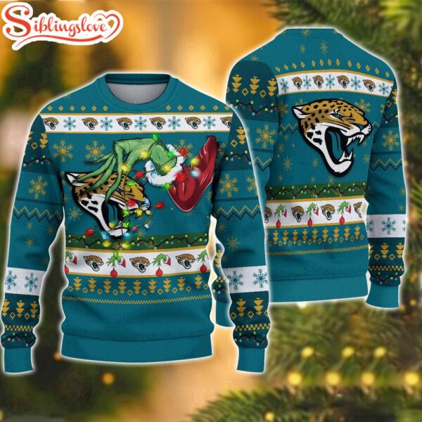 NFL Jacksonville Jaguars Special Grinch’s Hand Football Christmas Ugly Sweater