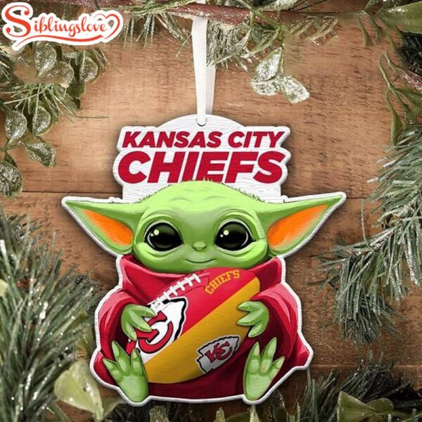 NFL Kansas City Chiefs Baby Yoda Star Wars Christmas Tree Ornament Decoration