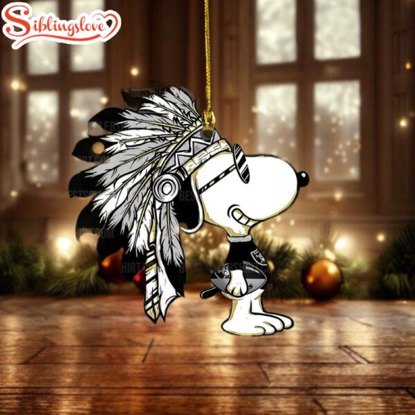 NFL Las Vegas Raiders Football Snoopy Dog Christmas Ornament Hanging Decor