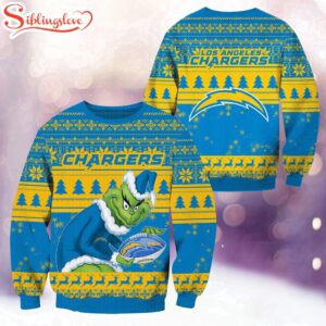 NFL Los Angeles Chargers Football Grinch Christmas Ugly Sweater