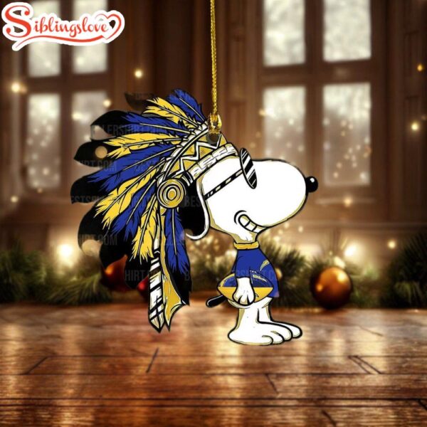 NFL Los Angeles Chargers Football Snoopy Dog Christmas Ornament Hanging Decor