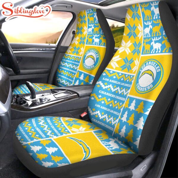 NFL Los Angeles Chargers Ugly Christmas Car Seat Covers