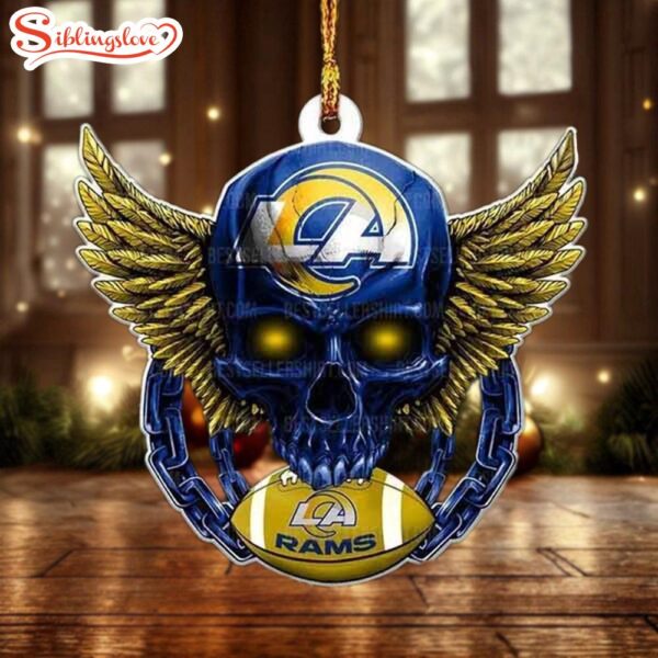 NFL Los Angeles Rams Football Skull Christmas Ornament Hanging Decor