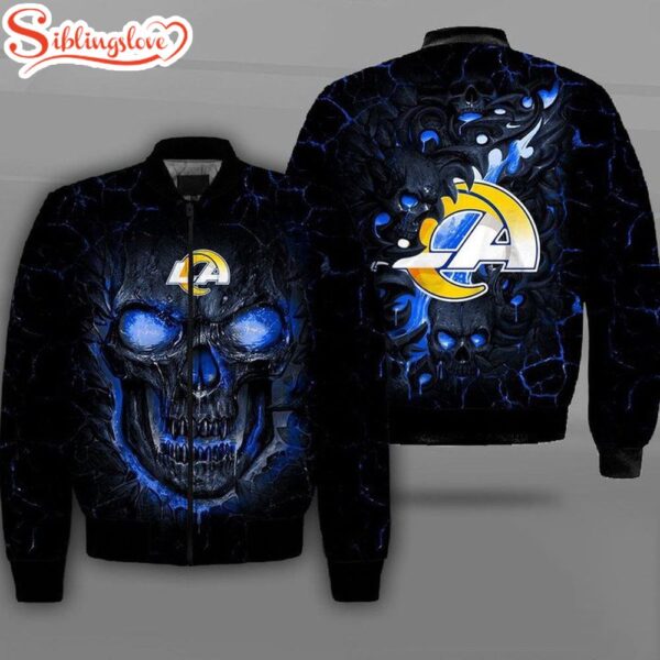 NFL Los Angeles Rams Lava Skull All Over Print Bomber Jacket