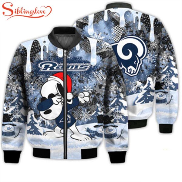 NFL Los Angeles Rams Snoopy The Peanuts Merry Christmas 3D Bomber Jacket