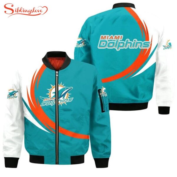 NFL Miami Dolphins All Over Print Bomber Jacket