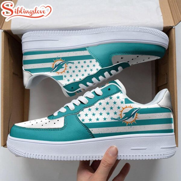 NFL Miami Dolphins American Flag Football Team Air Force 1 Shoes