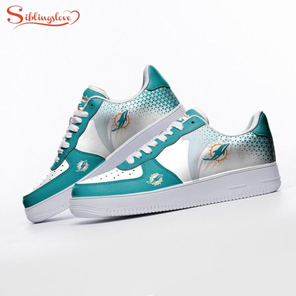 NFL Miami Dolphins Logo Air Force 1 Shoes Sport Shoes For Fans