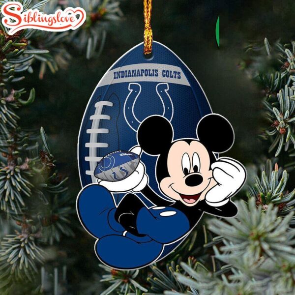 NFL Mickey Mouse Indianapolis Colts Flat Christmas Ornament