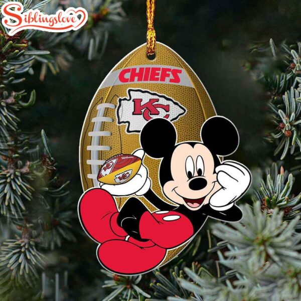 NFL Mickey Mouse Kansas City Chiefs Flat Christmas Ornament