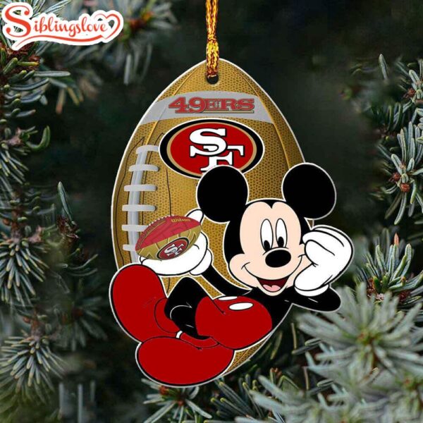 NFL Mickey Mouse San Francisco 49ers Flat Christmas Ornament