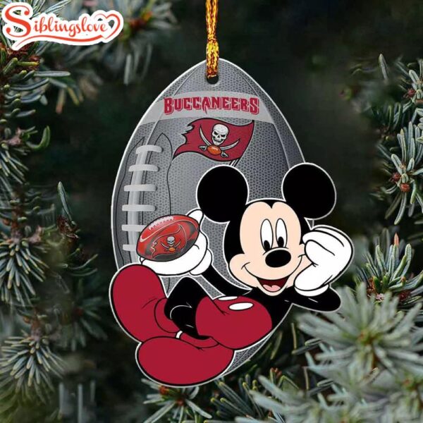 NFL Mickey Mouse Tampa Bay Buccaneers Flat Christmas Ornament