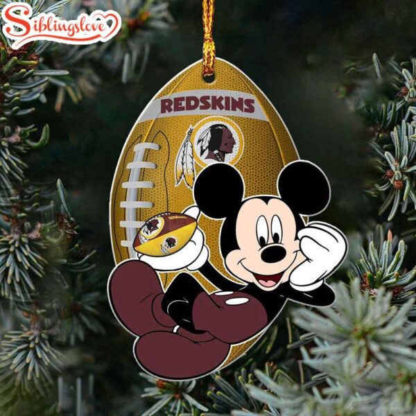 NFL Mickey Mouse Washington Commanders Flat Christmas Ornament