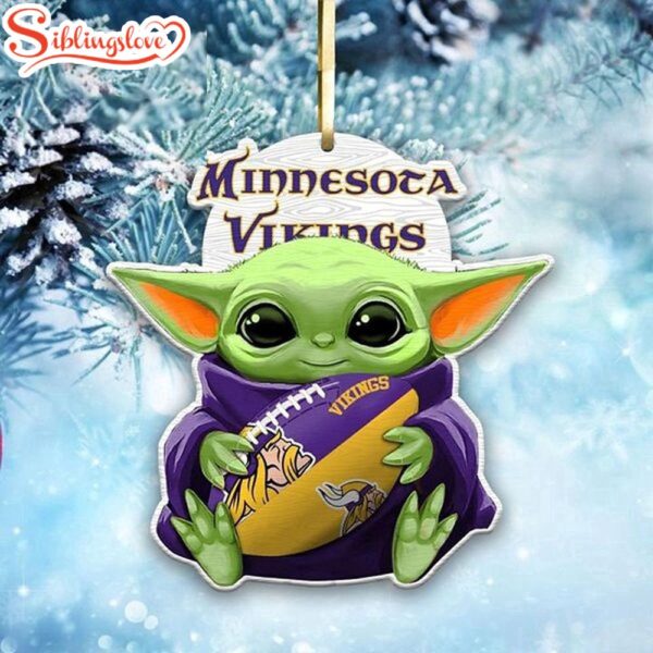 NFL Minnesota Vikings Baby Yoda Star Wars Christmas Tree Ornament Decoration