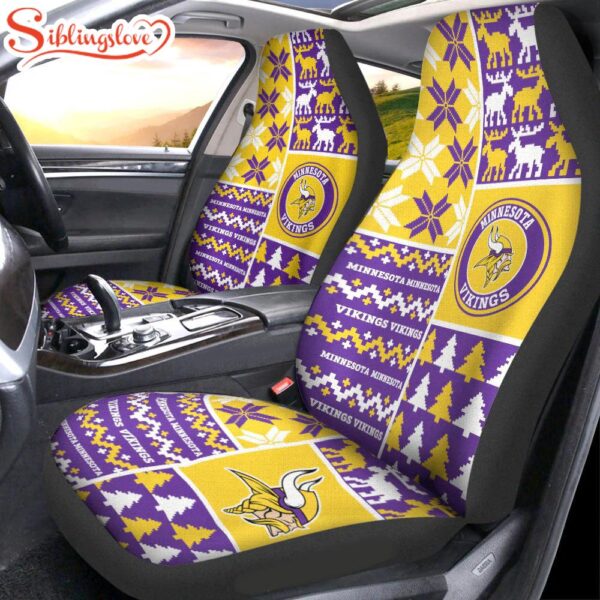 NFL Minnesota Vikings Ugly Christmas Car Seat Covers