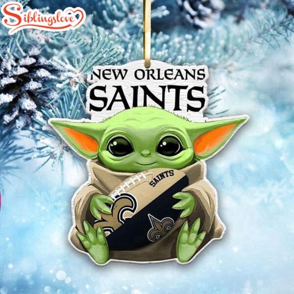 NFL New Orleans Saints Baby Yoda Star Wars Christmas Tree Ornament Decoration