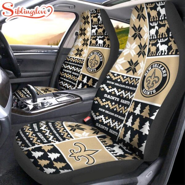 NFL New Orleans Saints Ugly Christmas Car Seat Covers