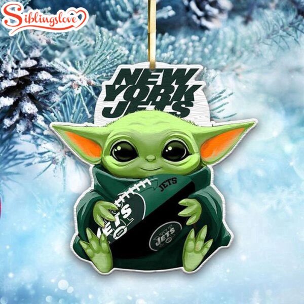 NFL New York Jets Baby Yoda Star Wars Christmas Tree Ornament Decoration