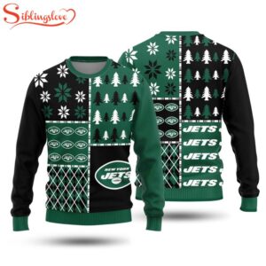 NFL New York Jets Christmas Pine Trees Pattern 3D Sweater For Fans