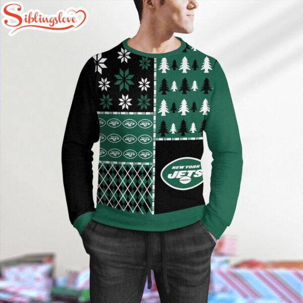 NFL New York Jets Christmas Pine Trees All Over Print Sweater